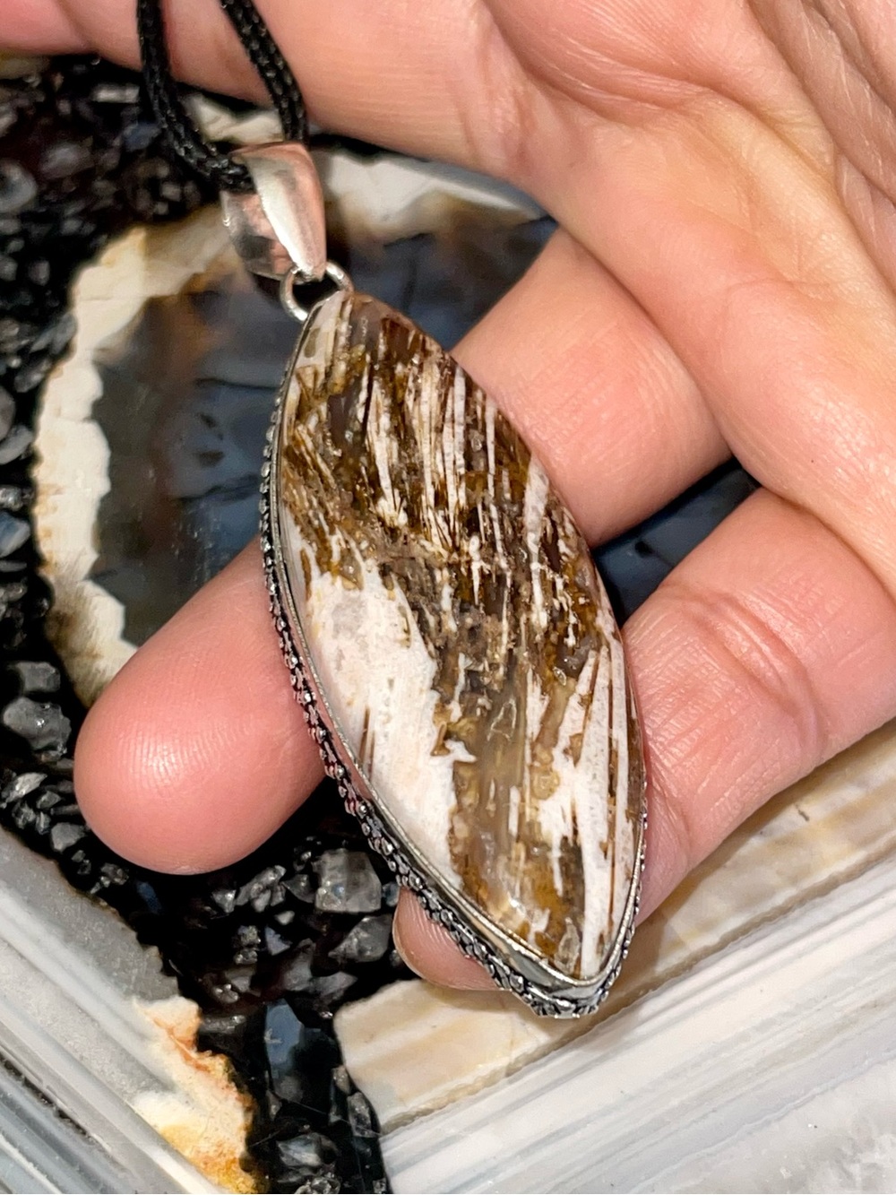 Astrophyllite Crystal Pendant 2 7/8” - “Stone of Marriage”